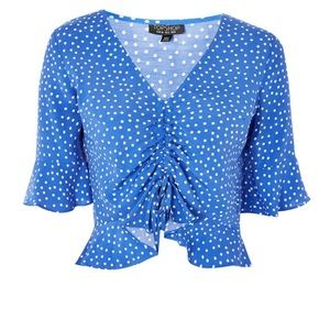 Topshop polka dot ruched top US 4